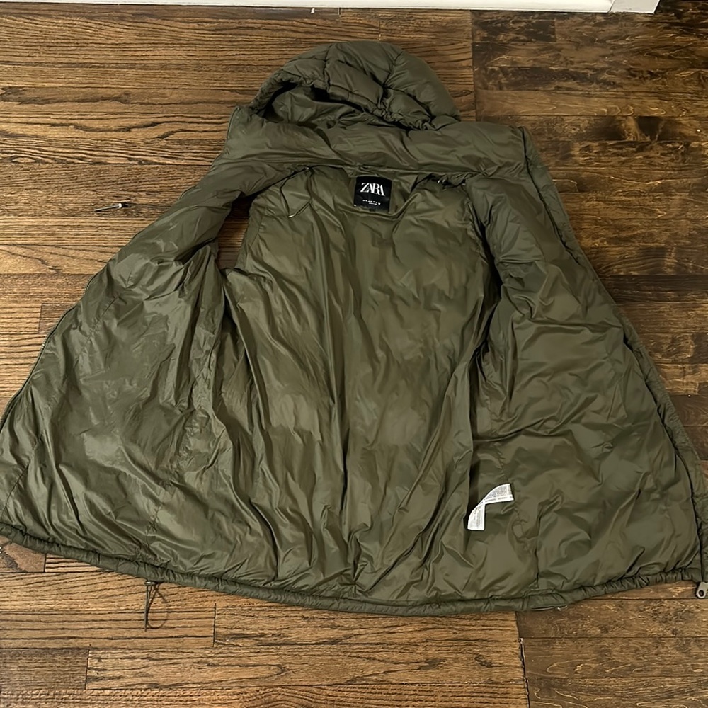 NWOT Zara Padded Green Vest Size XL - Picture 8 of 12